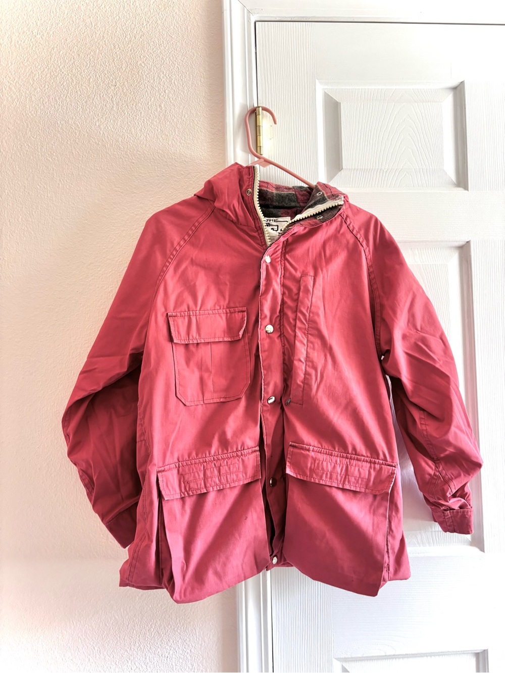 Vintage 90s Woolrich Parka Jacket Womens Pink Hooded Coat Made in USA M